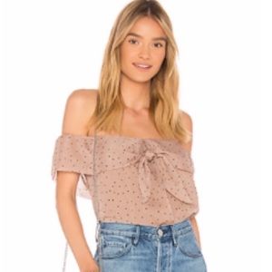 Line Dot off the shoulder blouse